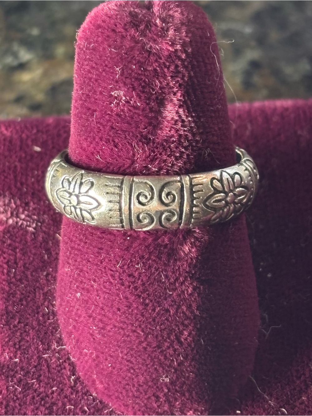 Brighton Floral Scroll Band Ring - Silver Sterling - Picture 2 of 4